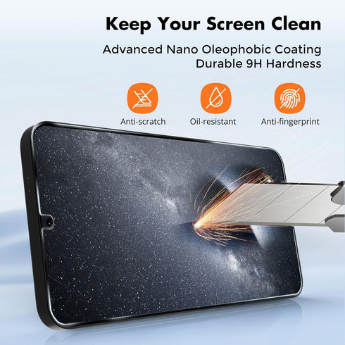 PULEN for Samsung Galaxy A25 Screen Protector (3-Packs) with 2 Packs Camera Lens Protector, HD Clear 9H Hardness Bubble Free Anti-scratch Tempered...