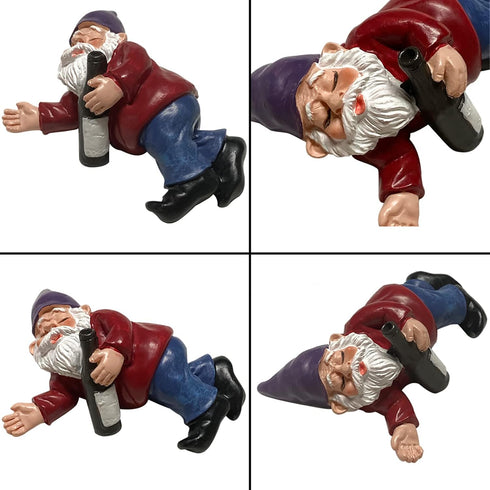 4PCS Drunk Garden Gnomes Outdoor Decorations Funny Mini Knomes Figurines Clearance Naughty Inappropriate Fairy Sculpture for Indoor Patio Yard Law...