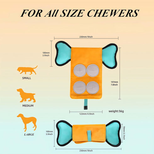 Dog Squeaky Toy, Indestructible Plush and Nylon Fabric Dog Puzzle Toy, Interactive Dog Toys...