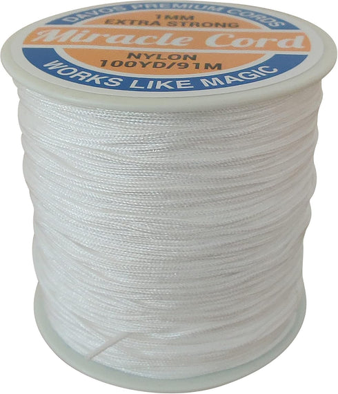 1mm Nylon Cord Multi-Use Extra Strong Braided Thread Jewelry Necklace Bracelet Making String Beading Crafting Cording Arts Crafts DIY (White, 100 ...