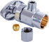 Everflow Supplies 71212PR-NL 1/2 X 3/8" CHROME PLATED No Lead BOXED ANGLE STOP VALVE WITH A SOLDER CUP AND A COMPRESSION CONNECT...