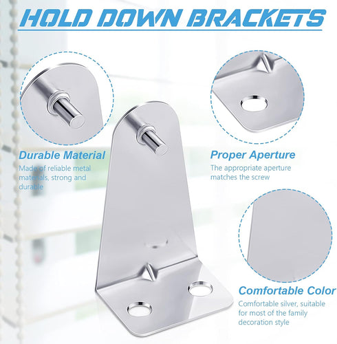 Set of 8 Metal Hold Down Brackets Silver Blinds Brackets Blind Holder Replacements Horizontal Blind Brackets with Screws for Horizontal Blinds Sha...