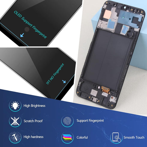 OLED Screen for Samsung Galaxy A50 2019 Screen Replacement LCD Touch Screen Display Digitizer for Samsung A50 A505 SM-A505 A505G/DS A505FDS Assemb...