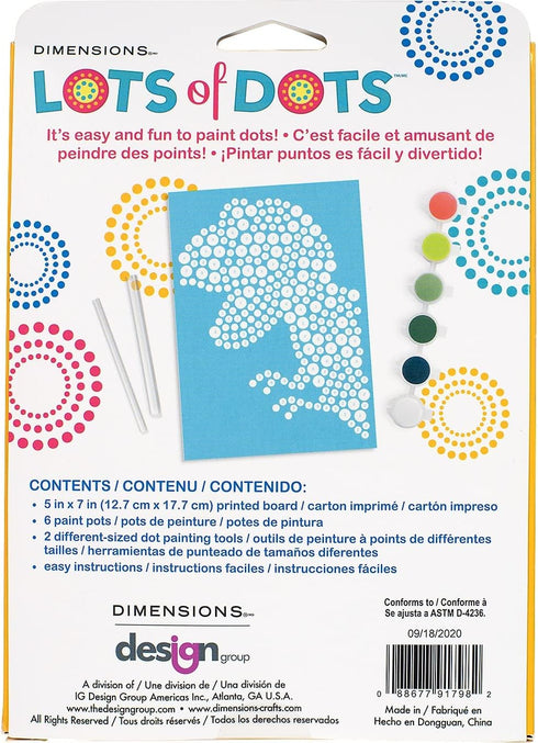 DIMENSIONS Colorful Dinosaur Acrylic Dot Painting Kit for Adults and Kids, Finished Project 5" x 7", Multicolor 8 Piece...