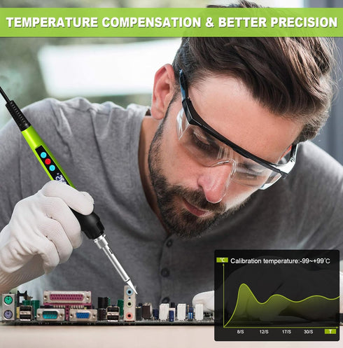 Soldering Iron Kit, 100W Soldering Gun with LED Digital Display, Adjustable Temperature 356-932? Solder Kit for Electronics, Includes Soldering Ir...