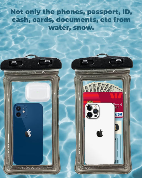 Universal Waterproof Phone Pouch Compatible with iPhone 15 14 13 12 11 Pro Pro Max Mini Plus, 8 7 6 SE Plus, Galaxy S24 S23 S22 S21 S20, Note 20, ...
