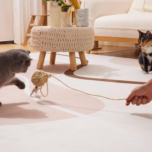 Yangbaga Cat Natural Sisal Rope for Scratching Post Tree Replacement, Hemp Rope for Repairing, Recovering or DIY Scratcher, 6mm Diameter, Come wit...