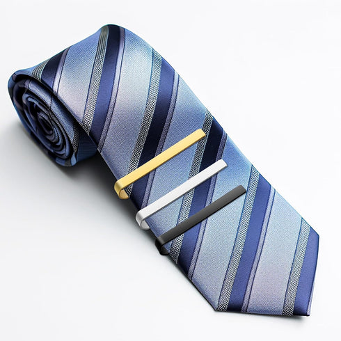 3Pcs Black Silver Gold Classic Tie Clips, Stainless Steel Necktie Tie Bar Pinch Suitable for Men Wedding Anniversary Business Father's Day Gifts...