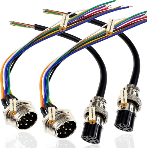 Lsgoodcare 4Pcs GX16-9Pin Female & Male Aviation Connector Power Cable Electrical Terminal Socket with Cable Connector Plug...
