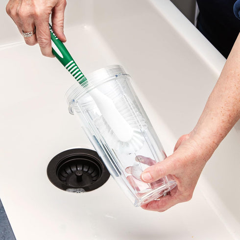 Libman Green & White Cleaning Brush Kit, 3-Piece Set, All-Purpose Brushes for Kitchen, Basins, Sinks, Dishwashers...
