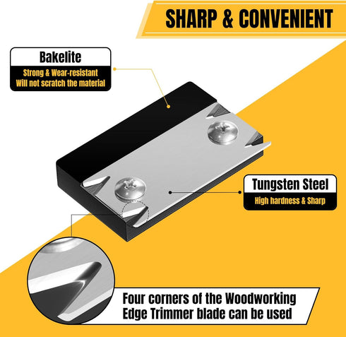 Edge Banding Trimmer + 1 Replacement Blade & Surform Shaver Tool,Hand Planer Edge Bander for Burrs,Wood Shaver Tool,Suitable for Cutting PVC ABS M...