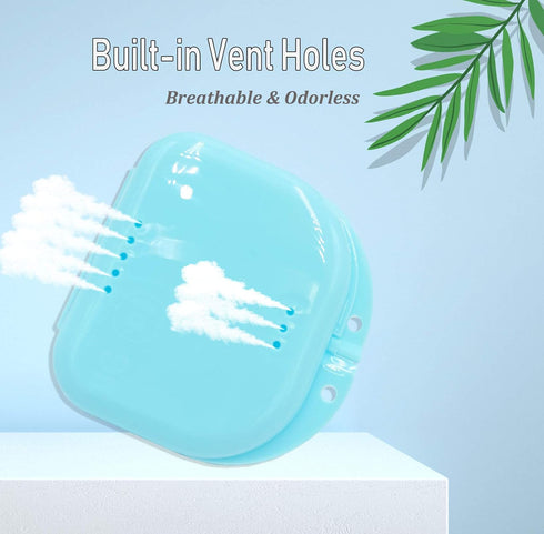 Orthodontic Retainer Case with Vent Holes - Light Blue...