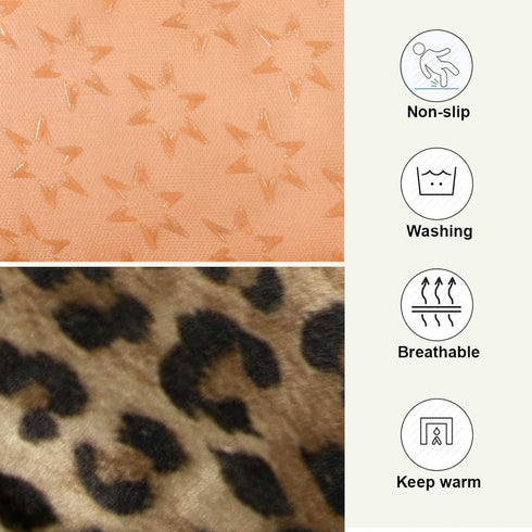 Vintage Leopard Print Dog Bed Cat Bed, Rectangle Comfortable Pet Bed, Ultra Soft Calming Dog Bed for Small Medium Large Dogs, 36" x 24"...