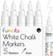White Chalk Markers Fine Tip (5 Pack 3mm) - Chalkboard Markers, Liquid Chalk Marker Erasable - Thin Chalk Pens For Chalk Board, Blackboard, Glass,...