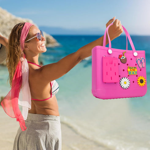 Silicone Phone Holder Compatible with Bogg Bag,Universal Soft Silicone Charm Insert Accessories Set for Bogg Beach Bags, for Most iPhone and Andro...