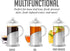 OVENTE French Press Coffee Maker 12 Ounce, 4 Level Stainless Steel Filter System & Heat Resistant Borosilicate Glass, Scoop included, Silver FSL12...