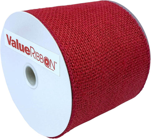 Value Ribbon Burlap 4" X 10 YD Wired Burlap Ribbon for Gift Wrapping, Rose Red Ribbons for Crafts, Birthday Gifts for Women and Men, Art Supplies ...