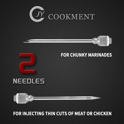 JY COOKMENT Meat Injector Syringe, 1-oz Marinade Flavor Injector with 2 Professional Needles,1 Cleaning Brushes...