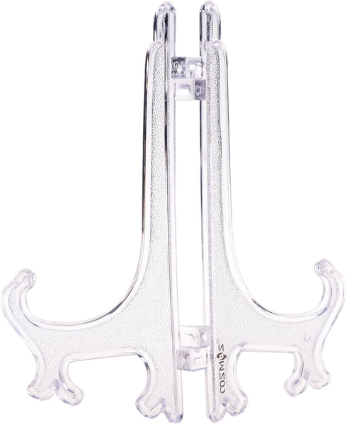 Cosmos Pack of 12 Clear Plastic Easels Plate Stands to Display Plates, Pictures or Other Items, 6 Inch Tall (Clear)...