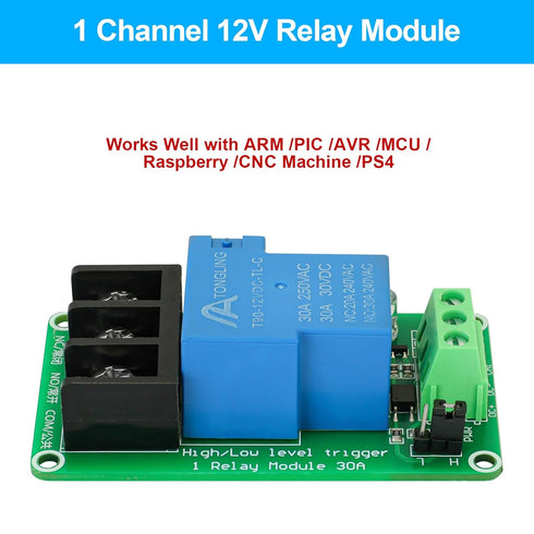 4Pack 30A 1 Channel Relay Module High Low Level Trigger with Optocoupler Isolation Load DC 30V AC 250V 30A for PLC Automation Equipment Control In...