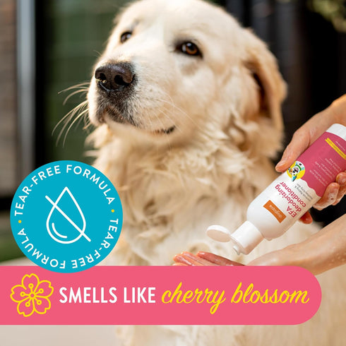 Essential Fatty Acid (EFA) Deodorizing Conditioner for Dogs and Pets (16oz) – Cherry Blossom Scent | Soothing Conditioner Rich With Moisturizing E...