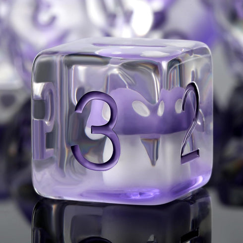 Mushroom Resin Dice Set D&D, DNDND 7PCS D&D Dice Set with Gift Velvet Bag for Dungeons and Dragons Role Playing Games and Tabletop Games?Purple Mu...