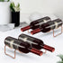 Countertop Wine Rack, 2 Bottles Wine Storage, Metal Wine Holder, Cup and Water Bottle Organizer for Cabinet, Pantry, 2 Pack Rosegold...
