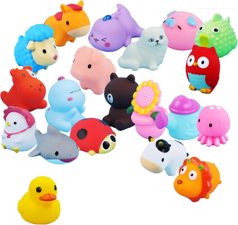 20 PCS Bath Toys,Rubber Duck Animal,Toddlers Bathtub Toys,Baby Pool Floating Toys,Infant Boy Girl Shower Toys,Party Decoration for Birthday Easter...