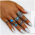 Barode Boho Turquoise Knuckle Vintage Feather Joint Knuckle Ring Set Stackable Midi Ring Set for Women(8PCS)...