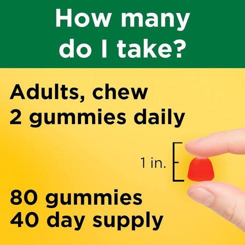 Nature Made Extra Strength Vitamin D3 5000 IU (125 mcg) per serving, Dietary Supplement for Bone, Teeth, Muscle and Immune Health Support, 80 Gumm...
