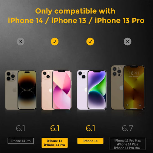 UNBREAKcable 3-Pack Screen Protector for iPhone 14/13/13 Pro, Double Shatterproof Tempered Glass with Easy Installation Frame for iPhone 6.1 Inch....