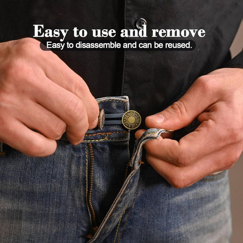 FXHDC-M 6pcs Button Extenders for Jeans Strong Pants Button Extender Waist Expanders for Women Men Trousers, No Sewing Instant Waistband Extension...