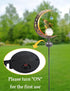 Solar Powered Garden Decor Lights Moon Fairy Crackle Glass Globe with Gold Angel Decor Waterproof Stake Lights for Pathway, Yard, Lawn, Patio Outd...