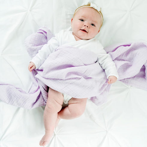 Organic Muslin Swaddle Blanket, 100% Certified Organic Cotton, Ultra Soft & Breathable, Oversized 47 X 47 Inches for Easy Swaddling, Multi-Use Bla...