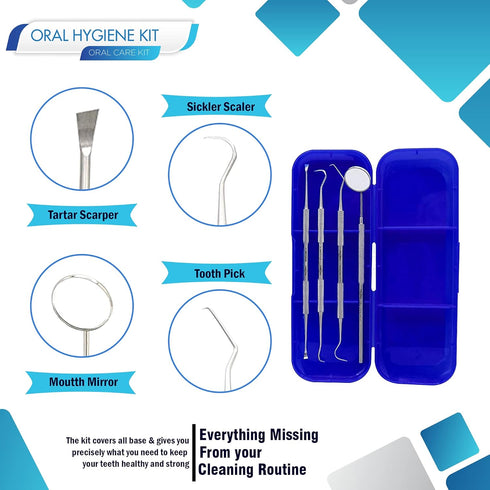 Dental Care Set Dentist Tools Kit, Professional Calculus and Plaque Remover Set, Dental Hygiene Kit, Teeth Plaque Remover Tool Metal Tooth Pick an...