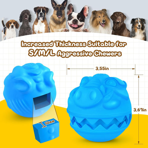 Indestructible Dog Balls Treat Dispensing Dog Toys for Aggressive Chewers Large Medium Breed, Dog Chew Toys Balls for Aggressive Chewers, Interact...