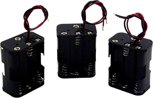 (Pack of 3 6 AA Battery Holder, 9v AA Battery Holder, 6 AA Battery Holder with Leads...