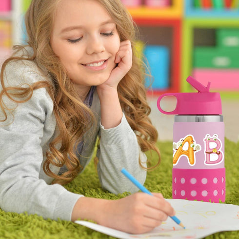 52pcs Alphabet Letter Stickers Colorful Letters and Numbers Stickers Vinyl Waterproof Stickers for Kids for Journaling Water Bottle Skateboard Lap...