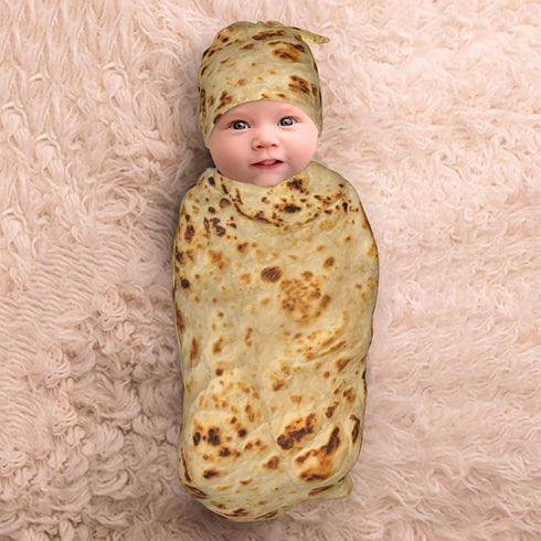 Swaddle Blankets?Beanie Hat Sets Soft Baby Receiving Tortilla Blanket New Born Soft Sleep Sacks for Infant Boys Girls 0-6M-6...
