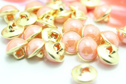 120pcs Pearl Buttons 10mm Small Pearl Half Resin Dome Cap Copper Base Buttons for Crafting Sewing Scarpbooking Scarf and Clothes,Mixed Color(Color...