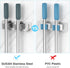 Mop Broom Holder Wall Mounted SUS304 Stainless Steel, Mop Broom Organizer with 2 Installation Methods (No Drilling&Screw Drilling Installation 2 I...