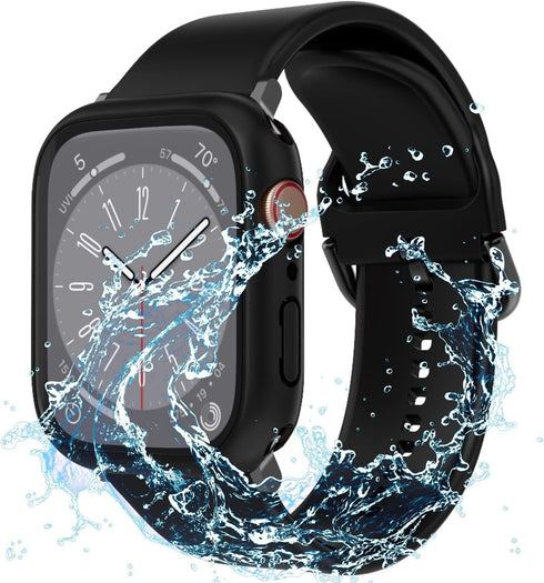 Pro Waterproof Case for Apple Watch Series 8/7 45mm, IP68 Waterproof Dustproof Snowproof Shockproof Impact Resistant Apple iWatch Full Body Protec...