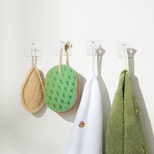 Jetec 6 Pieces Clear Acrylic Hat Hooks for Wall Heavy Duty Wall Mounted Coat Clothes Towels Hook Self Adhesive Jewelry Organizer Hanging Display R...