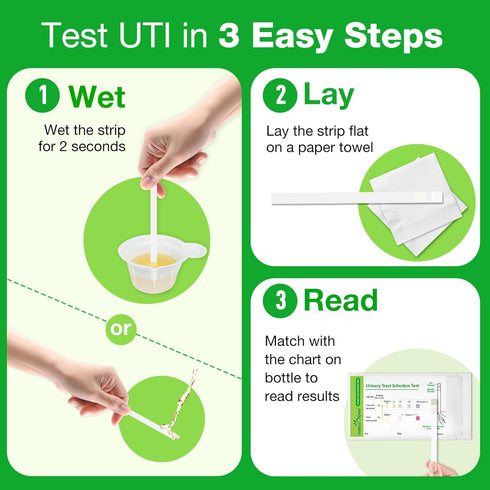 Easy@Home UTI Test Strips Monitor Urinary Tract Bladder Infections, 15 Pack Quick Urine Test Kit Reliable Urinalysis Results, OTC Use (UTI-15P)...