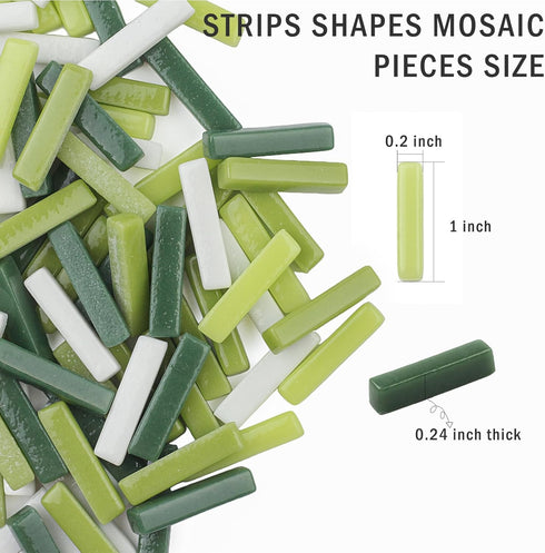 Mosaic Tiles for Crafts Bulk,200g Mixed Colors Mosaic Glass Pieces,Strips Shapes Glass Tiles for DIY Crafts Art,Mosaic Supplies and Mosaic Project...