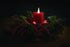 WC1686R 6 inch Flameless Battery Operated LED Wax Pillar Candle with Automatic Timer and Warm White 3D Flickering Flame, Red...