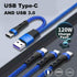 48" Nylon Braided Multi Fast Charge Cable with USB and USB C Input and 3 in 1 Charging Options Type C/Lightning/Micro USB for Most Phones, Cameras...