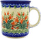 Polish Pottery Mug - Straight Sided - Crimson Bells...