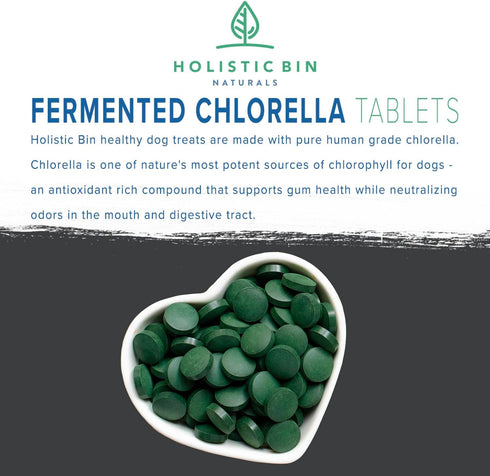 Canine Chlorella Tablets with Human Grade Fermented Chlorella for Dogs | Natural Dog Breath Freshener & Immune Booster Supplement | Dog Greens wit...
