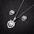 Hollow Crown Lion King Earrings Pendant Necklace Set for Men Women Stainless Steel Lion Head Necklace Jewelry...